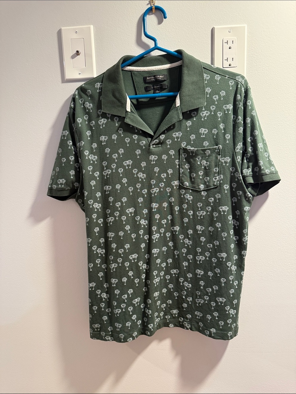Banana Republic Green Palm-Print Polo